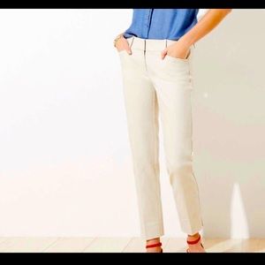 Loft 2P cropped Riviera Pant in cream